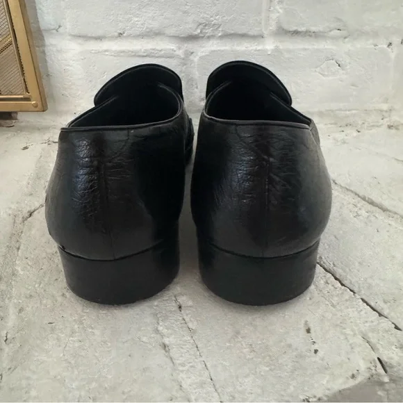 Mauri Black Ostrich Leather Dress Shoes11.5